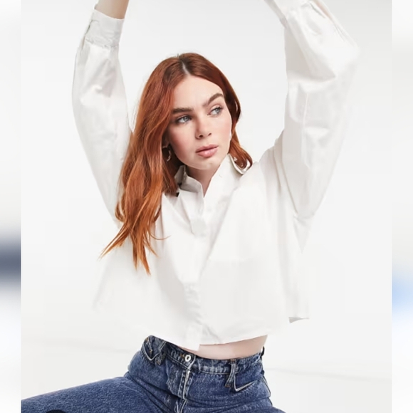 Altar'd State Womens White Cotton Crop Button Up Size Small - Picture 1 of 5